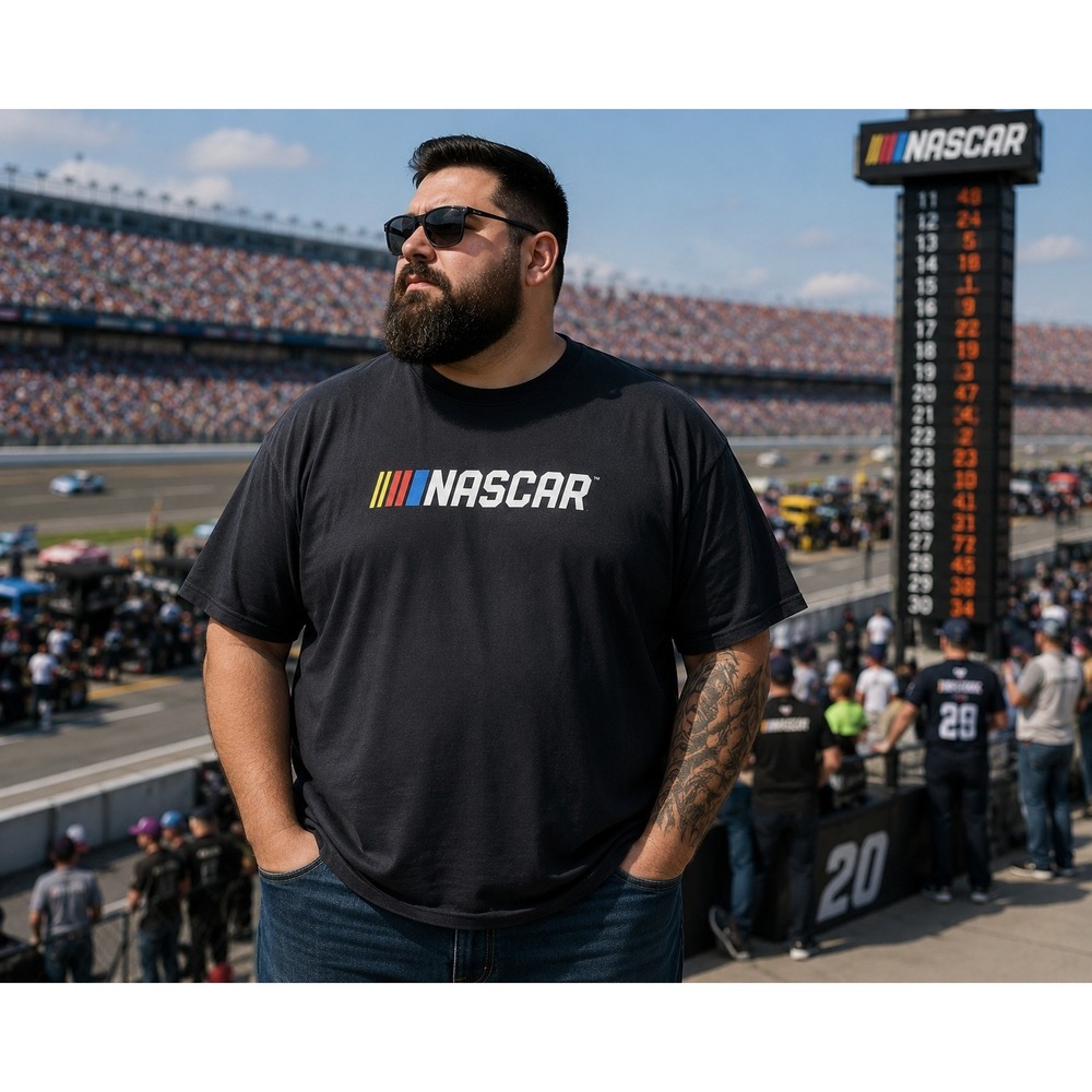 NASCAR Logo Graphic T Shirt Men's 2XL Black Fanatics Motorsports Racing Tee